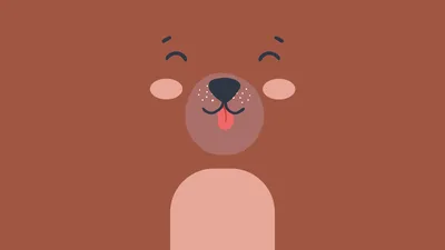 Cheerful Brown Bear Kawaii Minimalist - free anime wallpaper 5120×2880