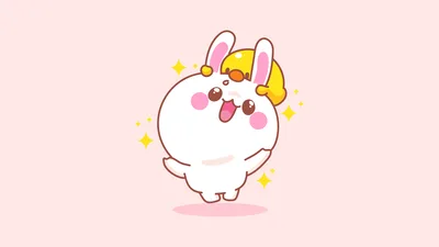 Cheerful Kawaii Rabbit With Golden Chicken Friend - free anime wallpaper 7680×4320