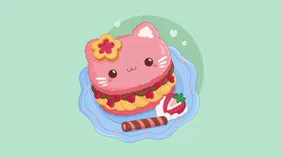 Adorable Pink Cupcake with Kawaii Charm - free anime wallpaper 3840×2160