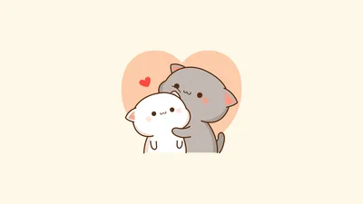 Peach and Goma's Sweet Love Story - free anime wallpaper 5120×2880