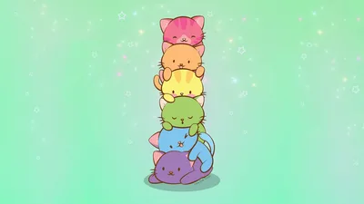 Adorable Kawaii Cat Stack - Cute Kitten Pile - free anime wallpaper 5120×2880