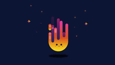 Cute Flame Hand in the Night Sky - free anime wallpaper 2560×1440