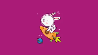 Kawaii Bunny Astronaut Adventure in Space - free wallpaper 5120×2880