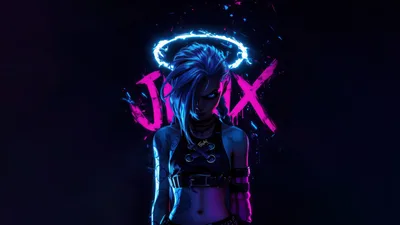 Jinx Neon Chaos: Electric Arcane Art - free gaming wallpaper 5120×2880