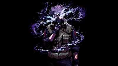Kakashi's Purple Lightning Ascension - free dark wallpaper 7680×4320