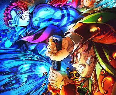 Akaza vs Tanjiro: Infinity Castle Showdown - free anime wallpaper 6400×5223