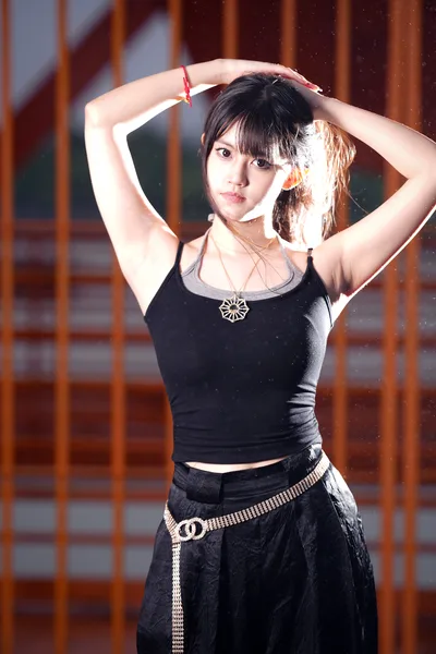Woman in Black Outfit with Hands Posed Above Head - free people & portraits wallpaper 4096×6144