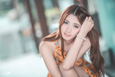 Portrait of Woman in Orange Dress with Jewelry - free people & portraits wallpaper 5760×3840