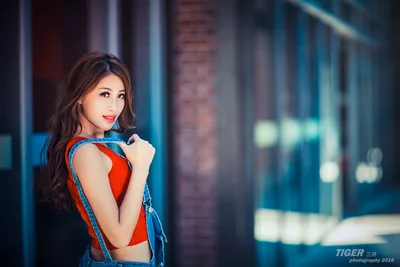 Woman in Red Top Against Urban Night Backdrop - free people & portraits wallpaper 5760×3840