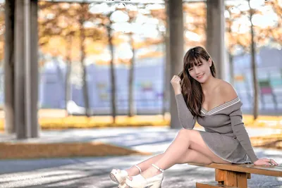 Woman Sitting on Bench in Modern Covered Outdoor Space - free people & portraits wallpaper 5760×3840