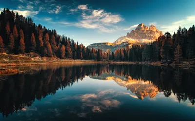Autumn Reflections at Lago Antorno - free photography wallpaper 3840×2400