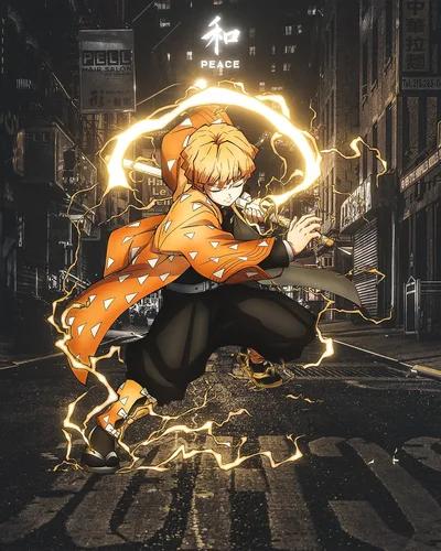 Zenitsu Agatsuma Thunder Breathing Demon Slayer - free anime wallpaper 1080×1350