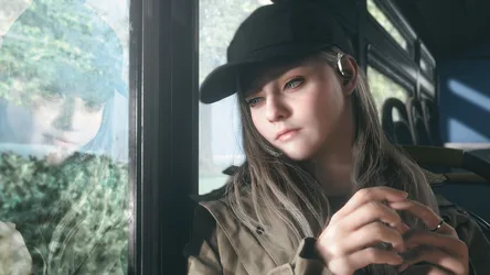 Girl Looking Out Window Wearing Black Cap - free people & portraits wallpaper 2560×1440