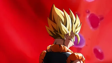 Super Saiyan Character Profile Against Red Background - free anime wallpaper 5366×3018