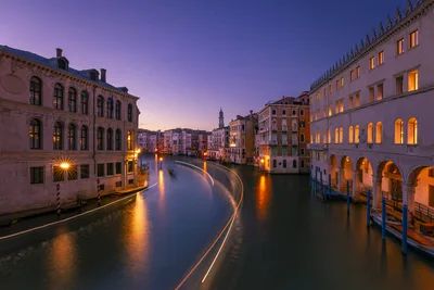 Grand Canal Venice at Twilight With Illuminated Buildings - free wallpaper 6144×4098