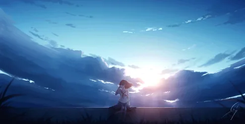 Brown-Haired Girl in the Grass - free wallpaper 3160×1600