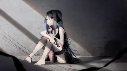 Grey-Haired Model in a Dress - free anime wallpaper 3556×2000