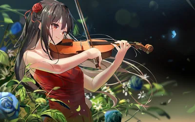Black-Haired Lady in a Dress - free wallpaper 1920×1201