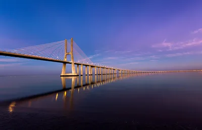 Vasco da Gama Bridge Twilight Reflections - free city & urban wallpaper 5120×3288