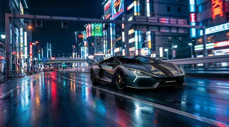 Revuelto Samurai: Neon Nights in Tokyo - free wallpaper 4500×2512