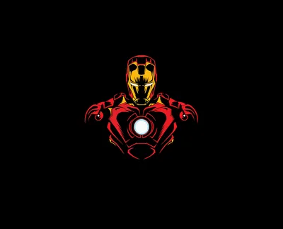 Iron Man Glowing Heart AMOLED - free wallpaper 7680×6200