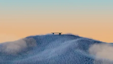 Solitary Bench at Dawn - free wallpaper 3840×2160