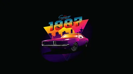 Neon Nights: Summer '69 Dodge Charger - free dark wallpaper 5120×2880
