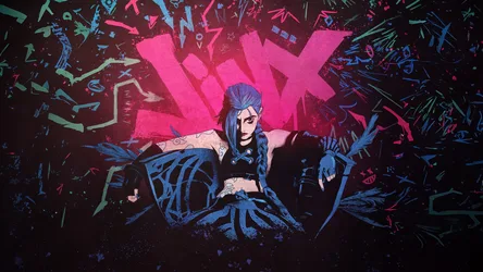 Jinx Neon Graffiti Art - Arcane League of Legends - free movies & tv wallpaper 5120×2880