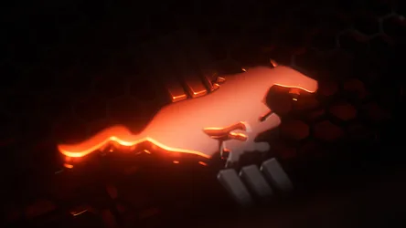 Glowing Mustang: Fiery 3D Logo in Darkness - free cars & vehicles wallpaper 3840×2160