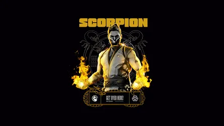 Scorpion's Inferno - Black AMOLED 8K - free wallpaper 7680×4320