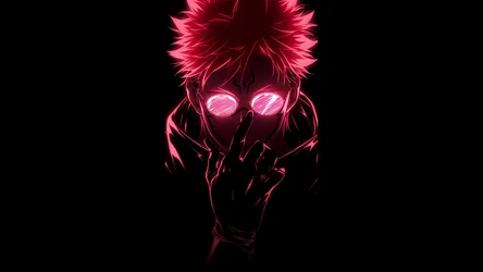 Sukuna's Neon Gaze - Pink Glowing Aesthetic - free wallpaper 5120×2880