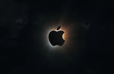 Apple Eclipse Silhouette in Darkness - free wallpaper 5120×3320