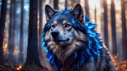 Mystical Wolfdog: Electric Spirit in the Forest - free wallpaper 3840×2160
