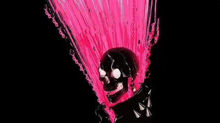 Neon Inferno: Ghost Rider's Burning Skull - free wallpaper 3840×2160
