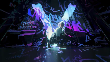 Neon Dreams: Digital Graffiti Girl - free art & design wallpaper 3840×2160