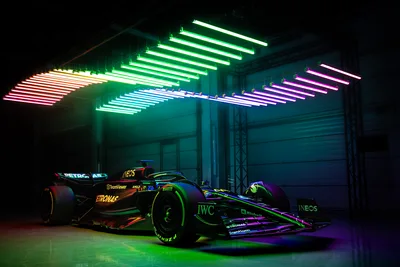 Neon Dreams: Mercedes F1 Electric Racer - free cars & vehicles wallpaper 3986×2662