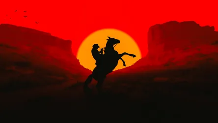Desert Outlaw at Sunset - free gaming wallpaper 4096×2304
