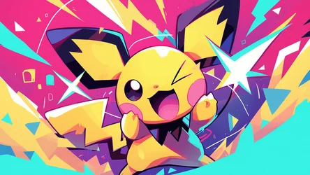 Electrifying Pichu: Vibrant Pokemon Energy Burst - free cartoons & comics wallpaper 5120×2880