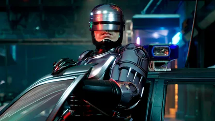 RoboCop Justice Enforcer in Neon Dystopia - free wallpaper 3840×2160