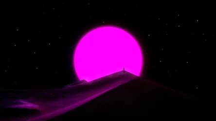 Neon Dune Sunset - free fantasy wallpaper 3840×2160