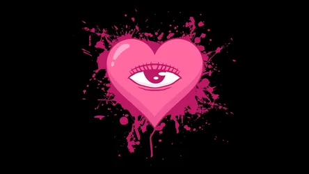 Surreal Pink Heart Eye Weirdcore AMOLED - free wallpaper 5120×2880