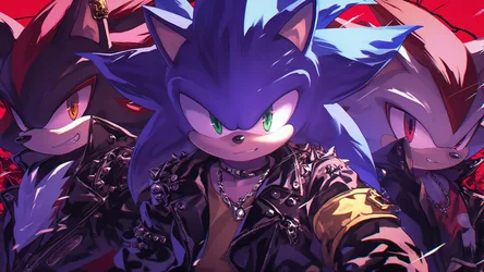 Sonic Punk Rock Rebellion - 5K AI Art - free art & design wallpaper 5120×2880