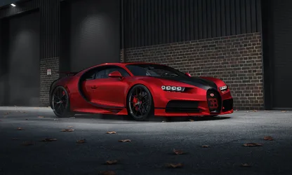 Red Bugatti Chiron Sport in Industrial Warehouse - free cars & vehicles wallpaper 5120×3078