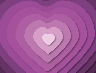 Nested Hearts in Purple Dreams - free wallpaper 6397×4933