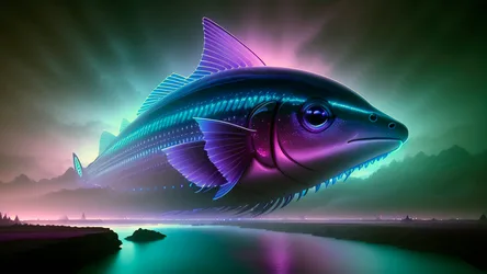 Neon Dream Fish in Surreal Waters - free animals wallpaper 3840×2160