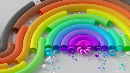 Rainbow Dreams in 3D: A Celebration of Pride - free abstract wallpaper 3840×2160
