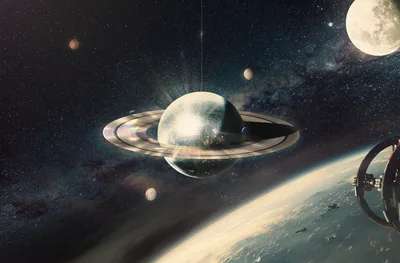 Saturn's Celestial Dance Through the Cosmos - free wallpaper 5822×3824