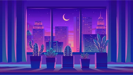 Neon Nights: Urban Garden Vista - free cyberpunk wallpaper 3840×2160