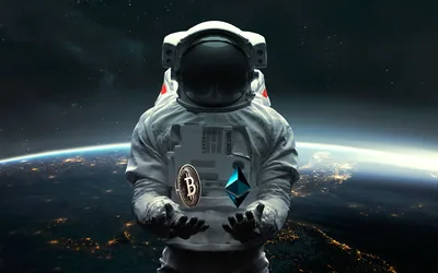 Cosmic Currency: Astronaut's Digital Frontier - free technology wallpaper 5200×3250