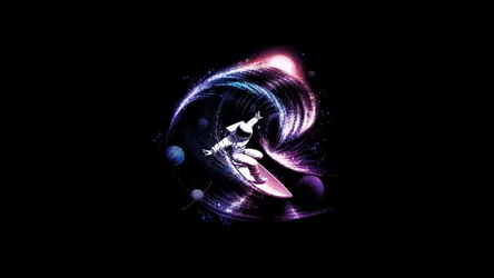 Cosmic Wave Rider in the Void - free space wallpaper 3840×2160